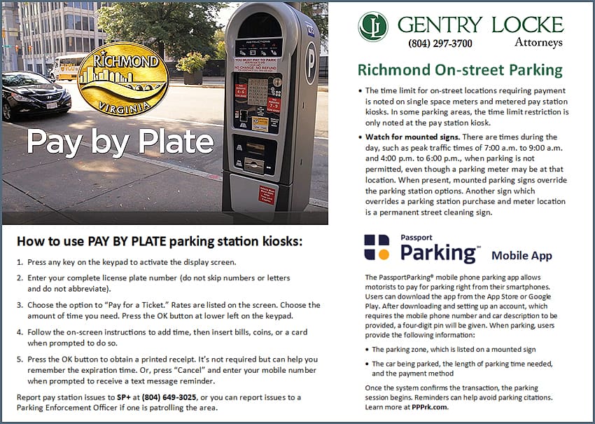 Street Parking for gentry Locke Richmond office