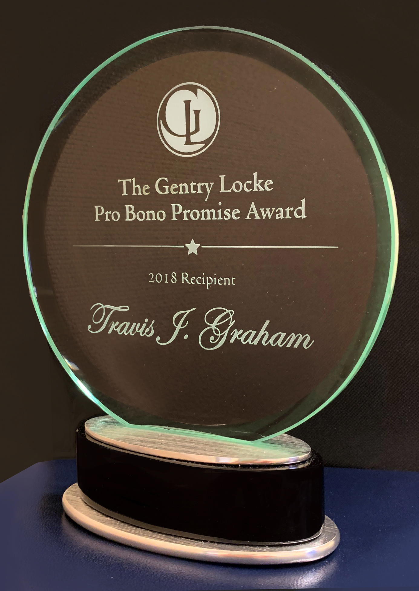 2018 Gentry Locke Pro Bono Promise award: Travis J. Graham