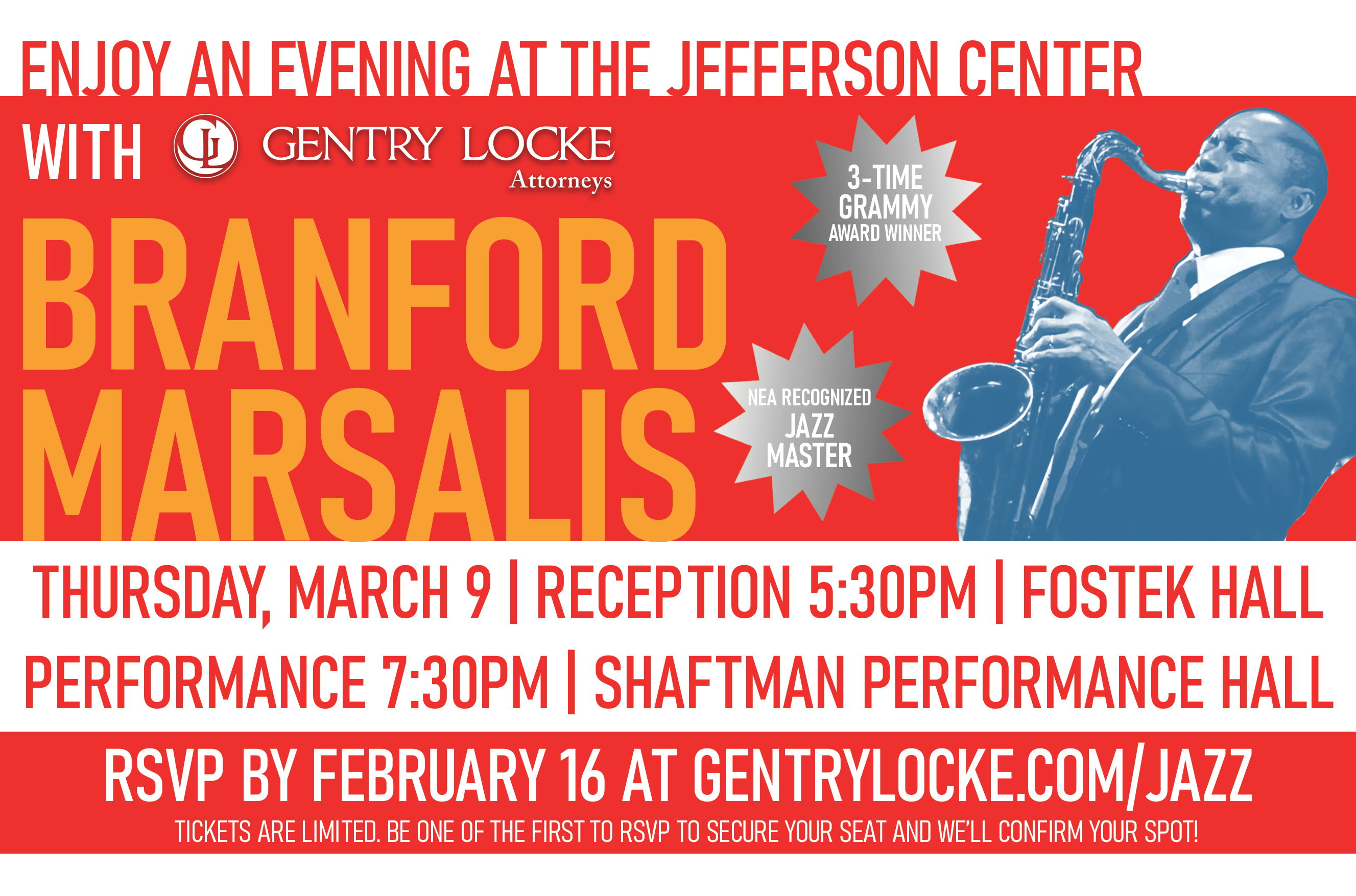 Jefferson Center Branford Marsalis Invite