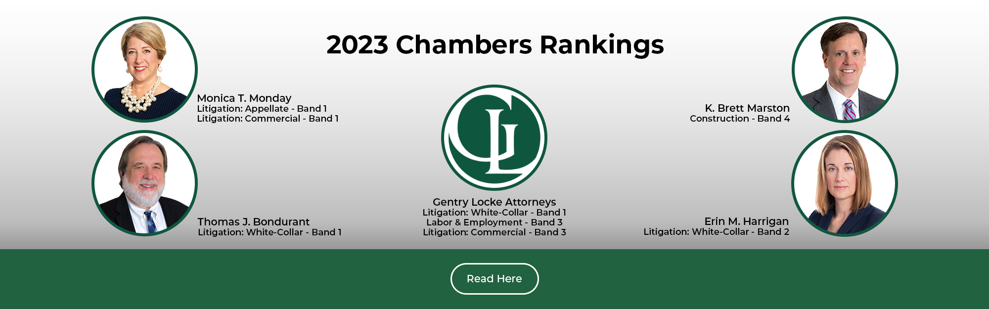 2023 Gentry Locke Attorneys Chamber Rankings