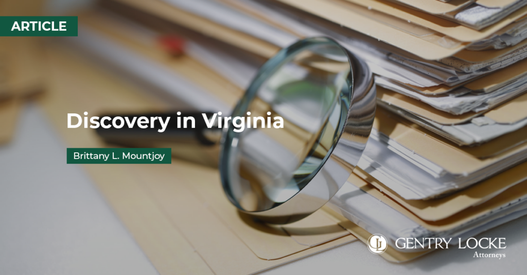 Discovery in Virginia Article