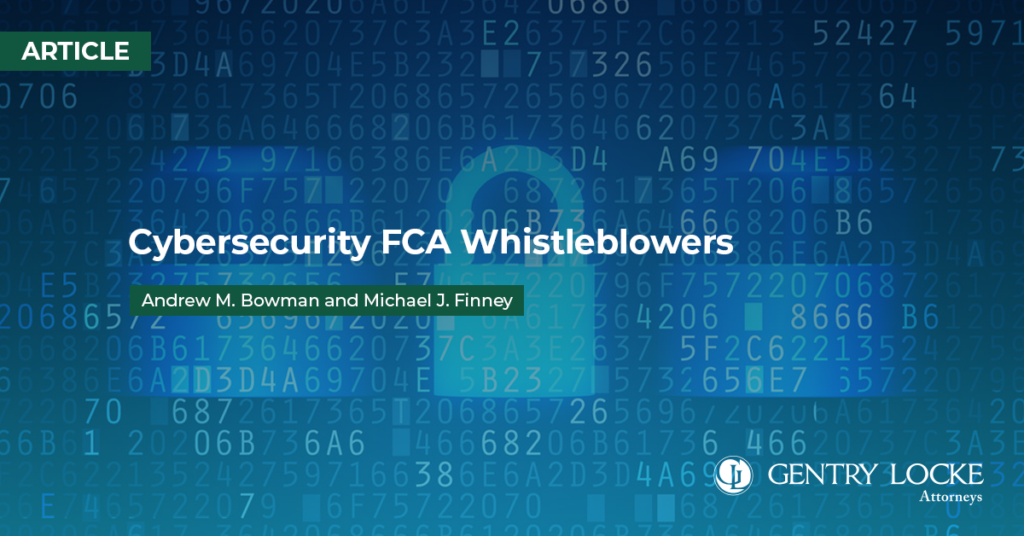 Cybersecurity FCA Whistleblowers Article