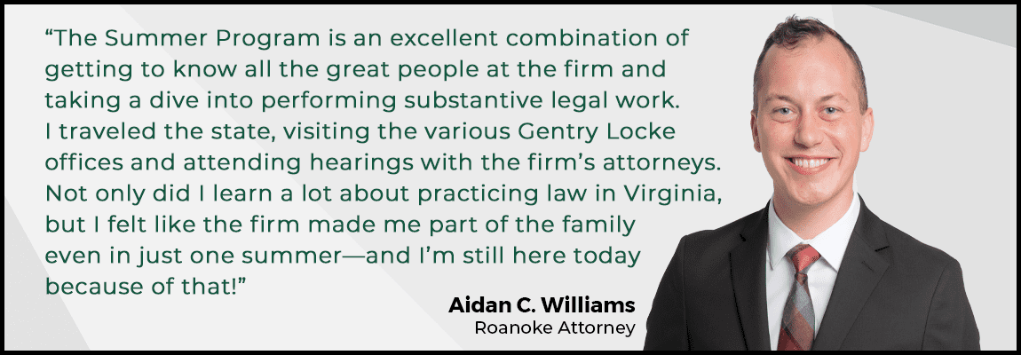 Aidan Williams Summer Associate Quote