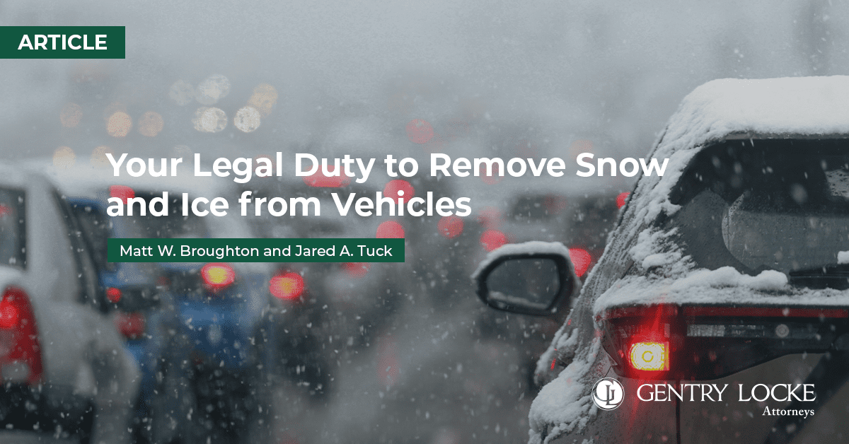 Your Legal Duty to Remove Snow and Ice from Vehicles Article