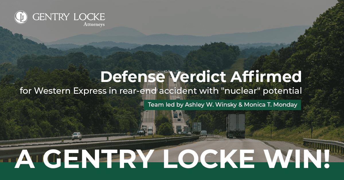 Defense Verdict Affirmed
