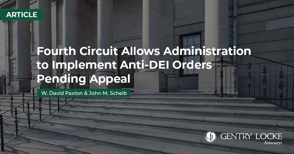 4th Circuit Stay Decision on DEI Order Article
