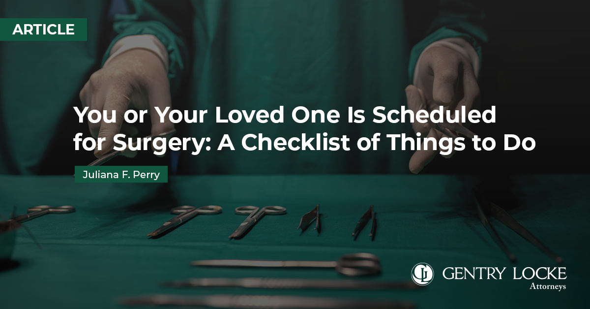 Scheduled for Surgery Article