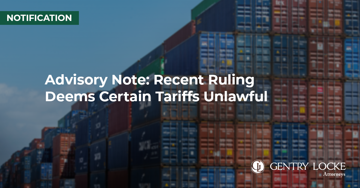 Advisory Note About Tariffs