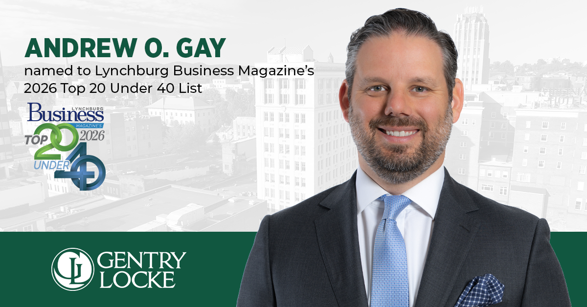 Andrew Gay Lynchburg Business 20 Under 40 Award